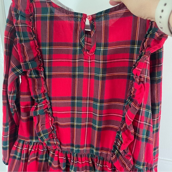 H&M Christmas red tartan plaid toddler girl's dress bundle size 3-4 - Picture 11 of 13